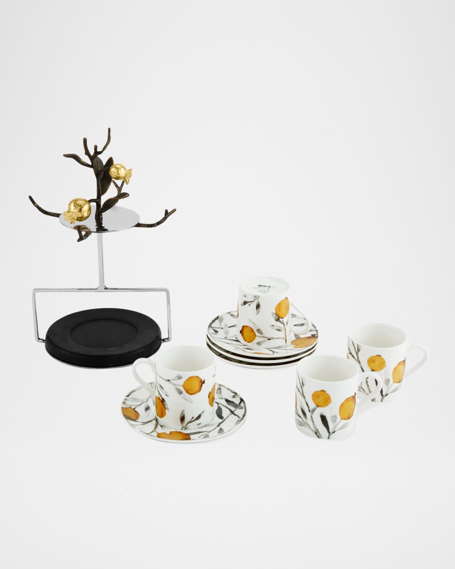 Michael Aram Pomegranate Demitasse Set with Stand | Neiman Marcus