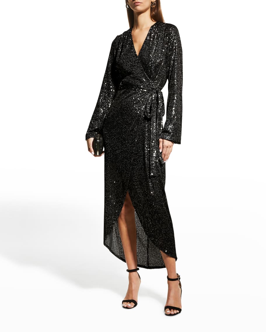 jacket for long dress Long Formal Dress with Beaded Long-Sleeve Jacket Black / 18 main image 0
