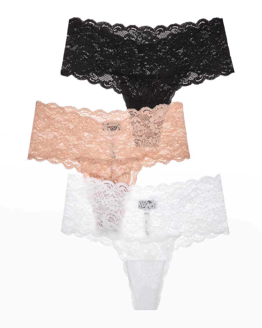 Cosabella Never Say Never Comfie Lace Thongs 3-Pack | Neiman Marcus