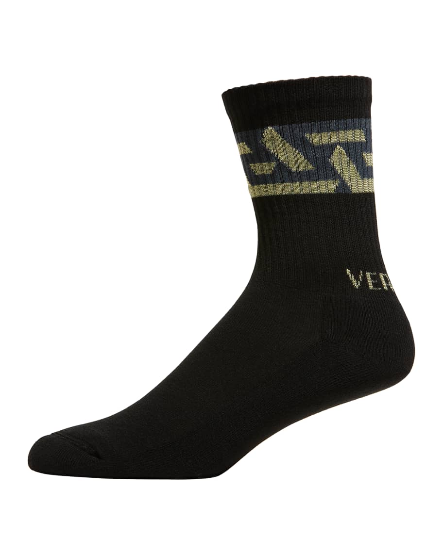 Versace Men's MonogramCuff Socks Neiman Marcus