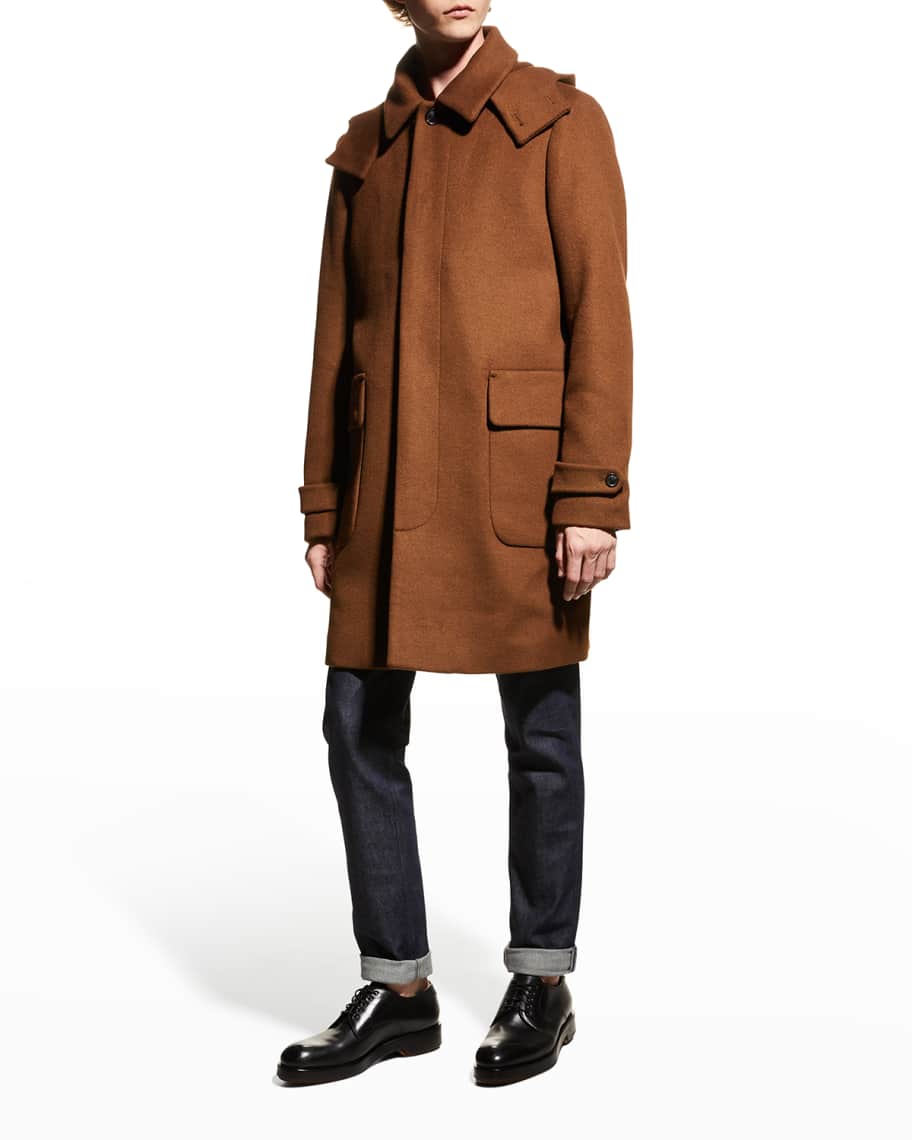 Scotch Soda Men s Hooded Wool Blend Topcoat Neiman Marcus
