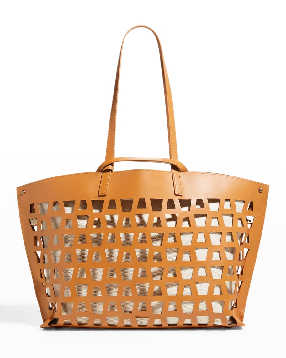 Akris AI Medium Lasercut Napa Tote Bag | Neiman Marcus