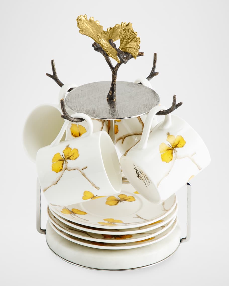 Michael Aram Butterfly Ginkgo Demitasse Set with Stand
