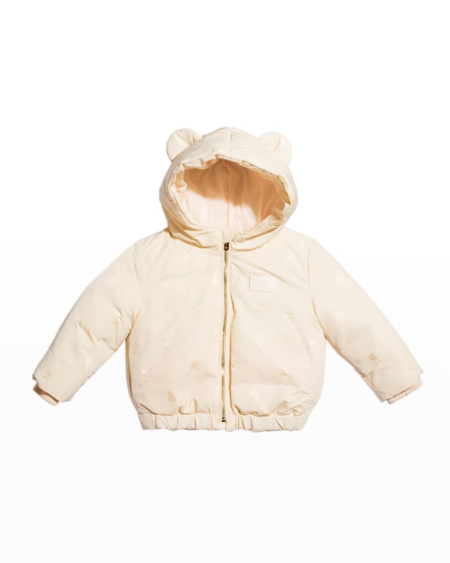 Burberry Girl's Bear Ear Applique Hooded Jacket, Size 6M-2