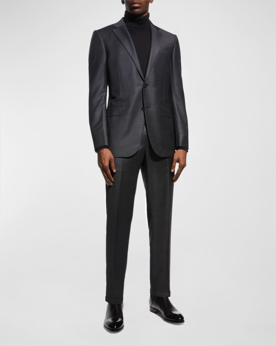 ZEGNA Men's Wool Tic-Weave Suit | Neiman Marcus
