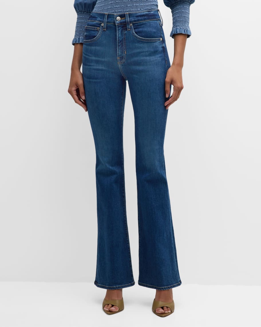 Veronica Beard Beverly High-Rise Skinny Flare Jeans | Neiman Marcus