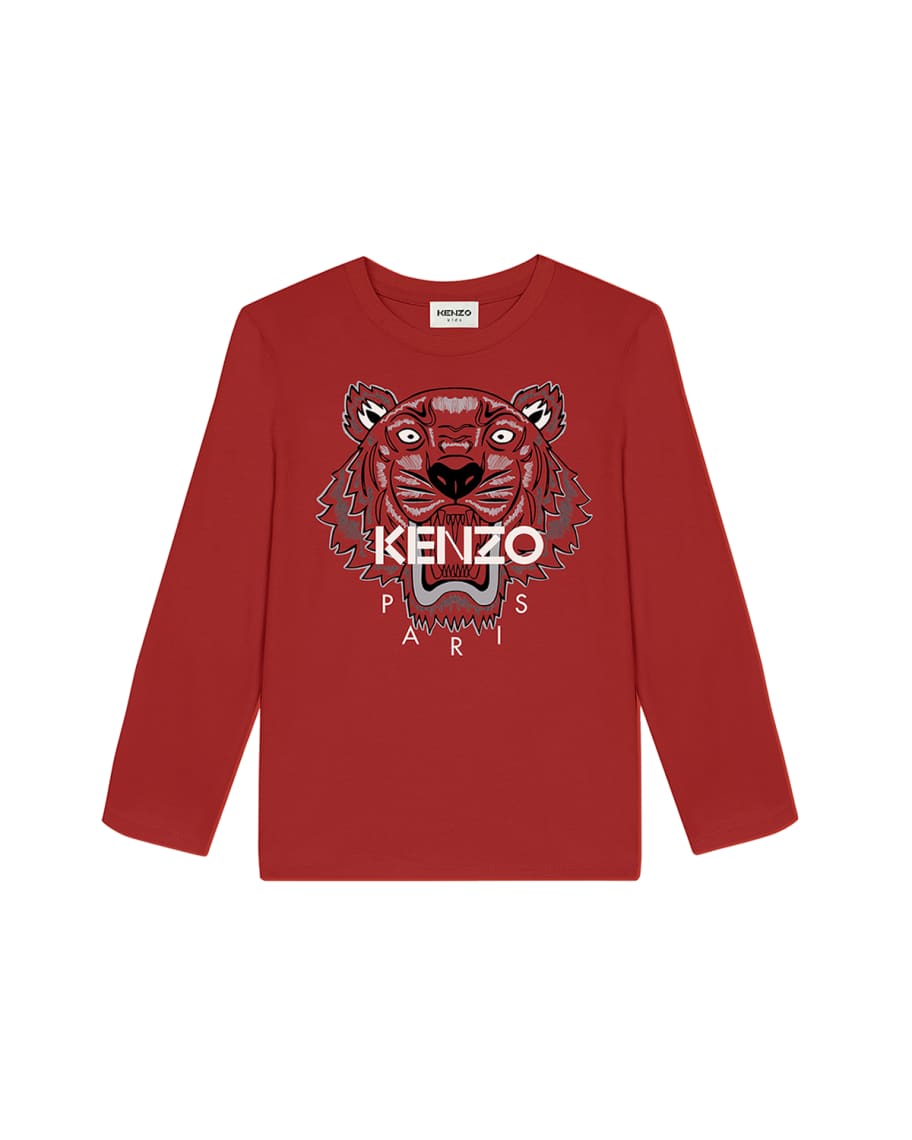 Kenzo Boy's TigerPrint Jersey LongSleeve TShirt, Size 25 Neiman