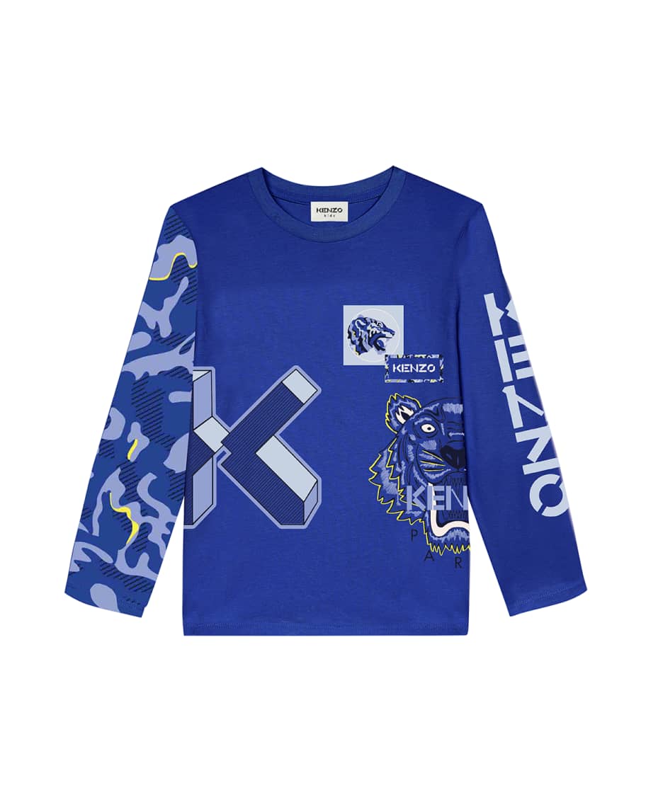 Louis Vuitton Blue & White Script Logo Intarsia T-Shirt