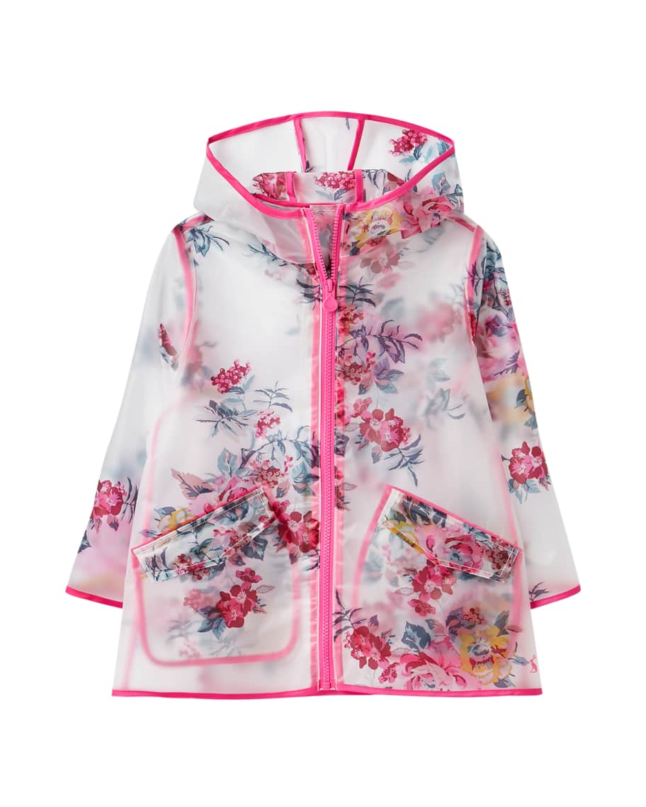 Joules Girl s Raindance Transparent Floral Jacket Size 4 10 Neiman Marcus