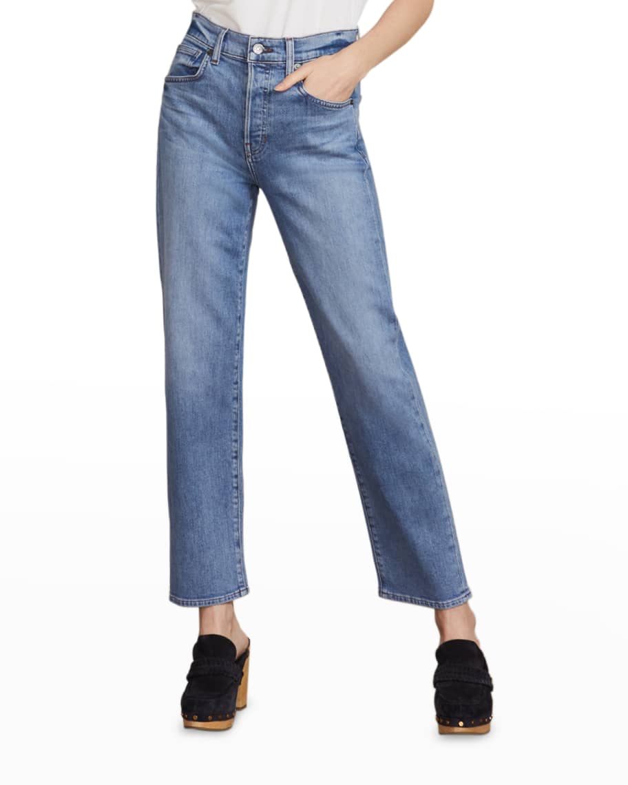 Veronica Beard Ryleigh High-Rise Slim Straight Jeans | Neiman Marcus