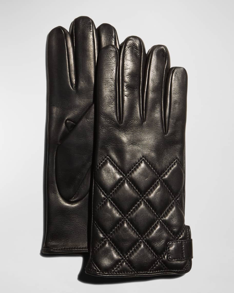 Guanti Giglio Fiorentino Men's Quilted Napa Snap Gloves with Cashmere ...