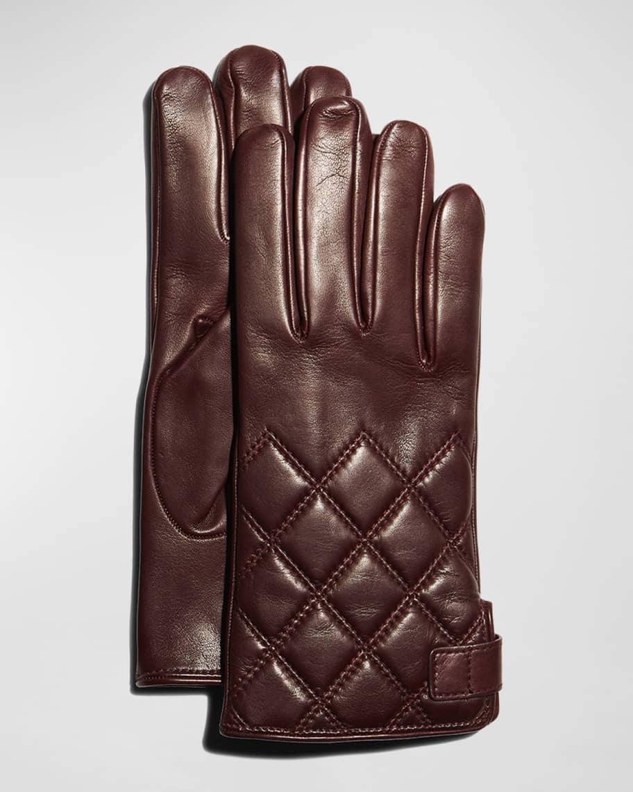 Chanel New Red Quilted Fingerless Gloves - Vintage Lux