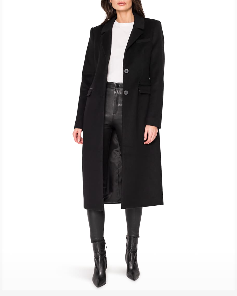 LaMarque Malva Tailored Top Coat with Leather Bib | Neiman Marcus