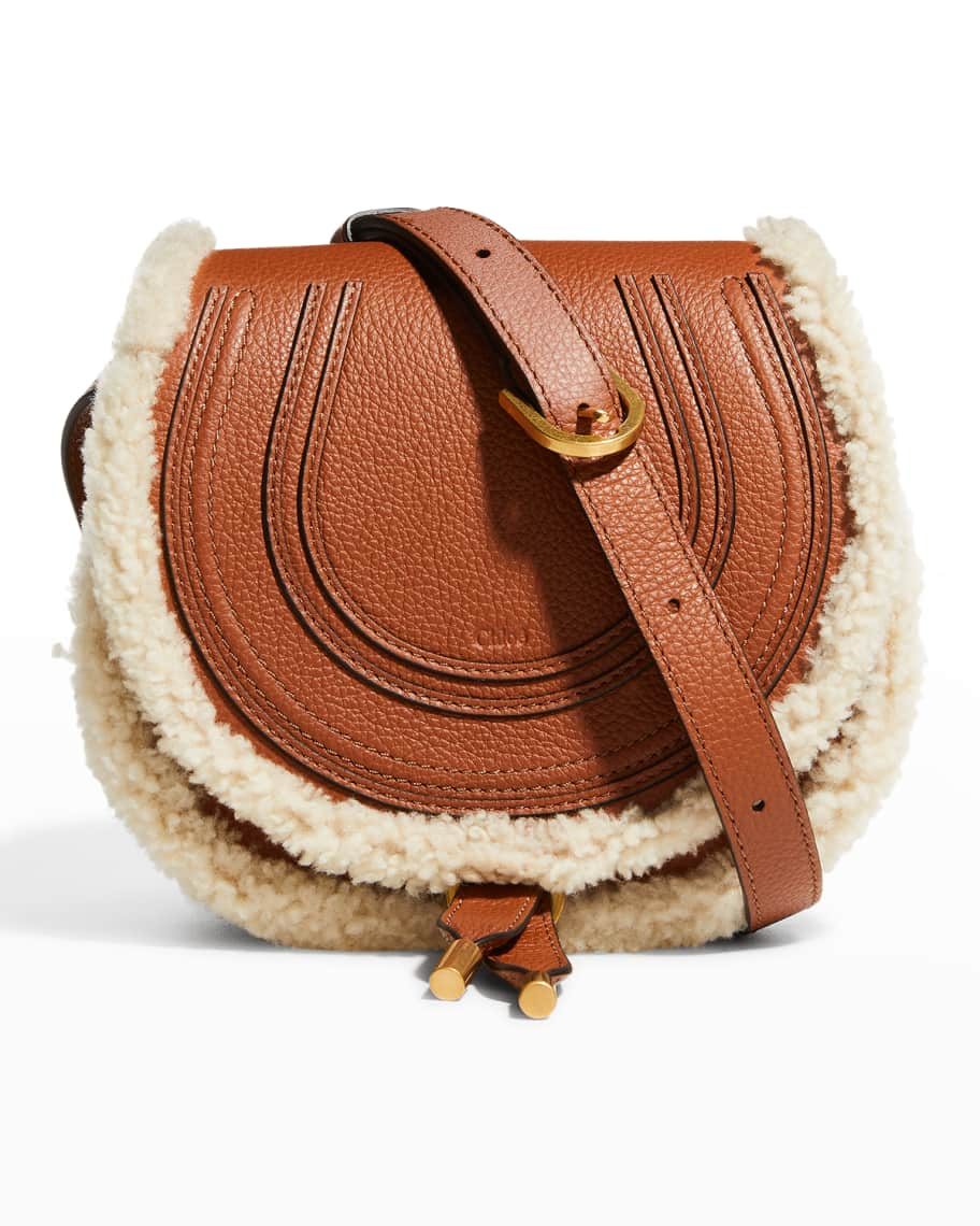 Chloé Marcie Small Grained Calfskin Saddle Bag (Shoulder bags