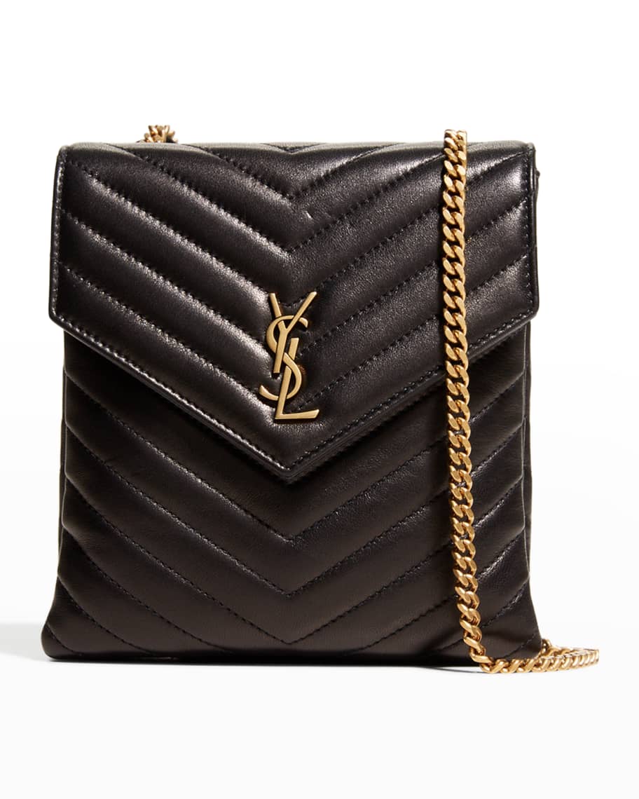 Yves Saint Laurent Bubblegum Chevron Quilted Lambskin Leather