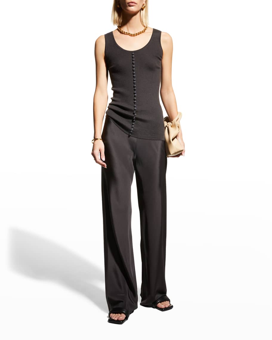 TSE Superfine Cashmere BeadedTrim Tank Neiman Marcus