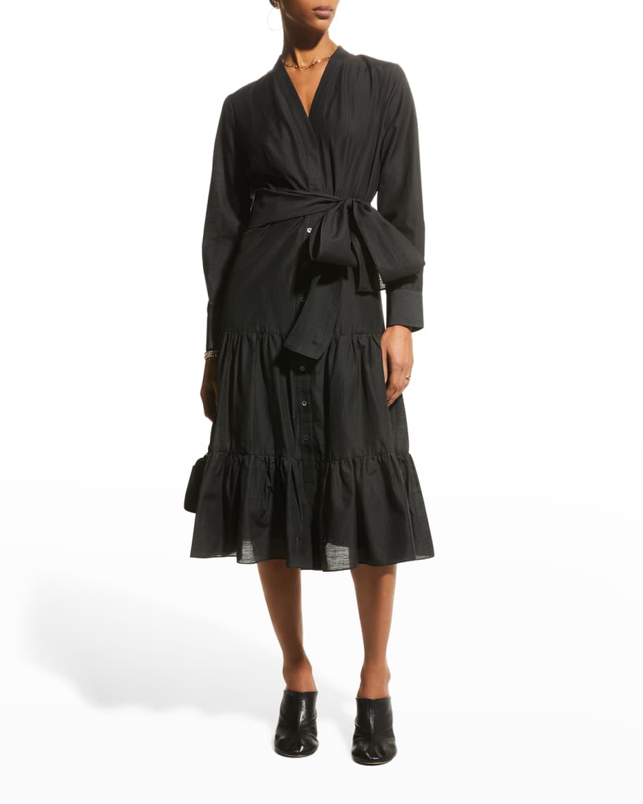 Kobi Halperin Becca Long-Sleeve Tiered Dress | Neiman Marcus