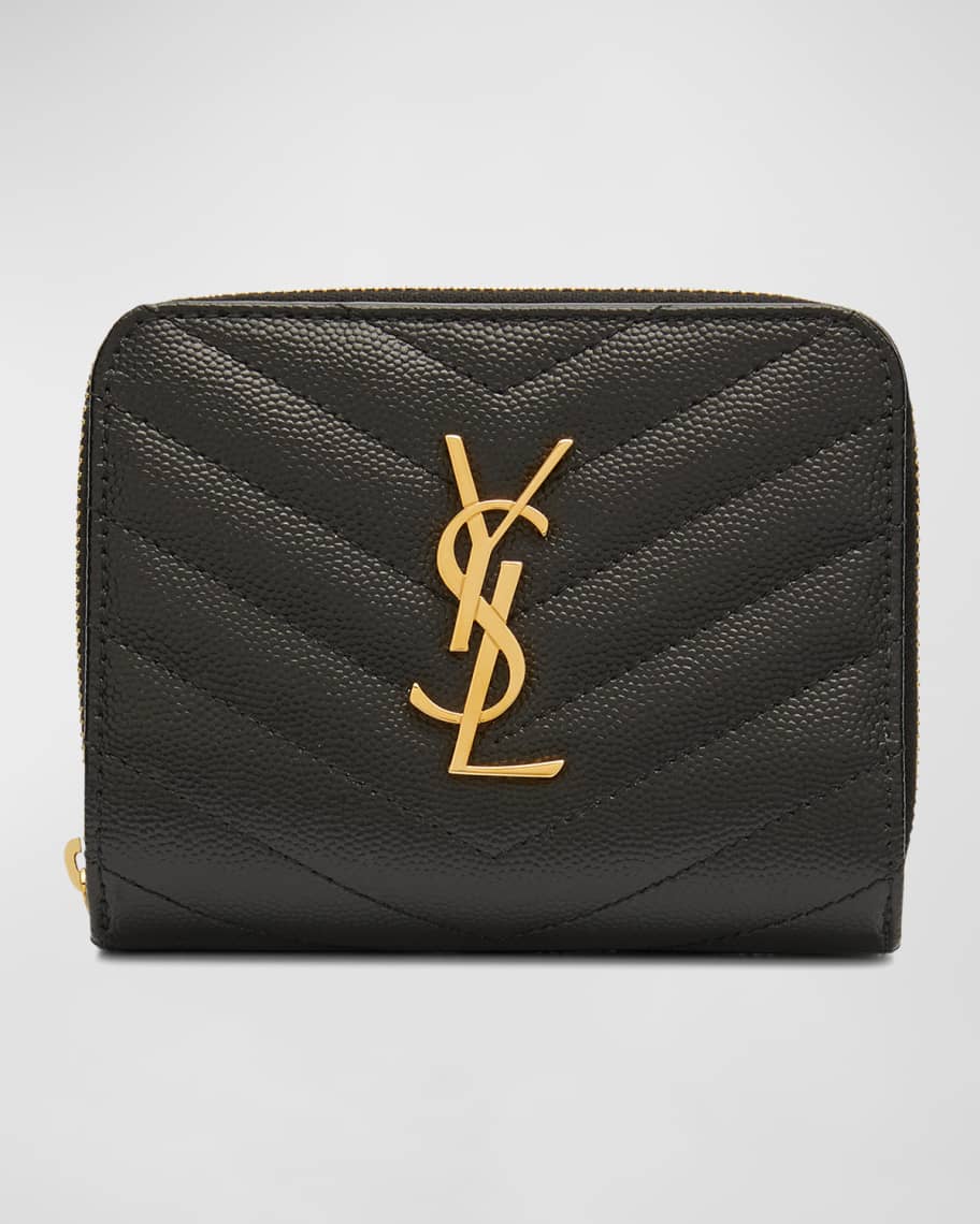 Saint Laurent YSL Quilted Bifold Compact Wallet Neiman Marcus