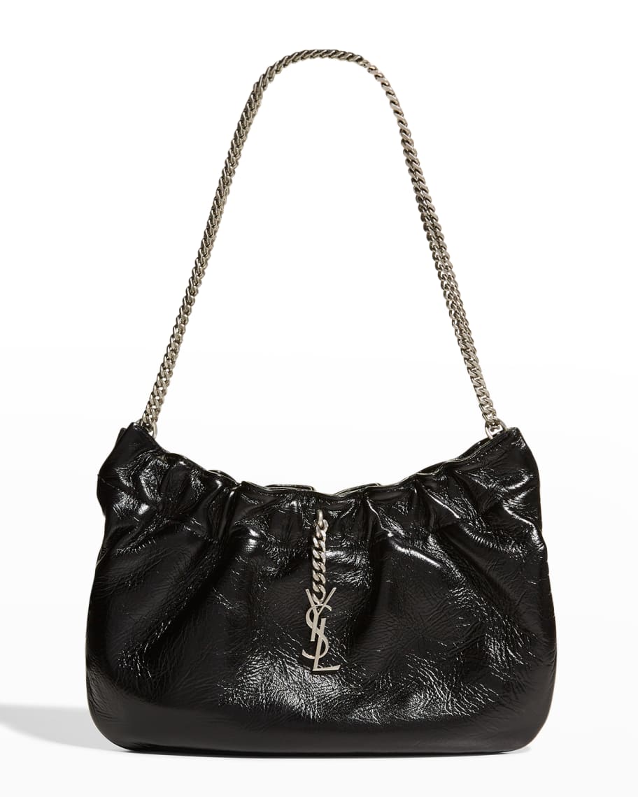 Saint Laurent Pac Pac YSL Ruched Hobo Bag | Neiman Marcus