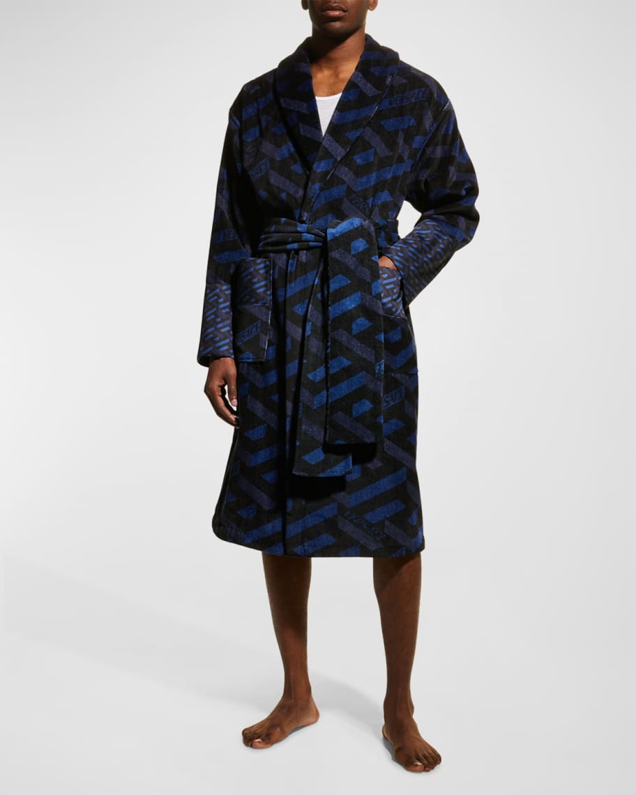 Versace Men's Greca Cotton Robe | Neiman Marcus