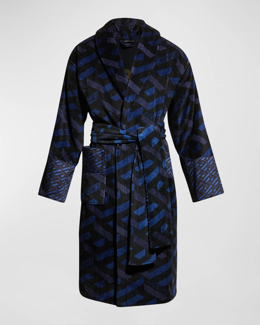 Versace Men's Greca Cotton Robe | Neiman Marcus