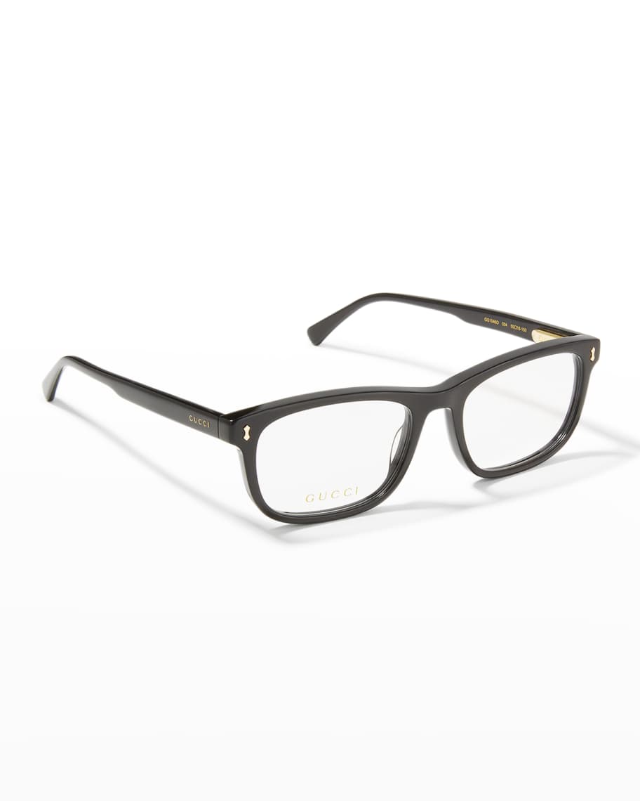 Gucci Men's Rectangle Acetate Optical Glasses | Neiman Marcus