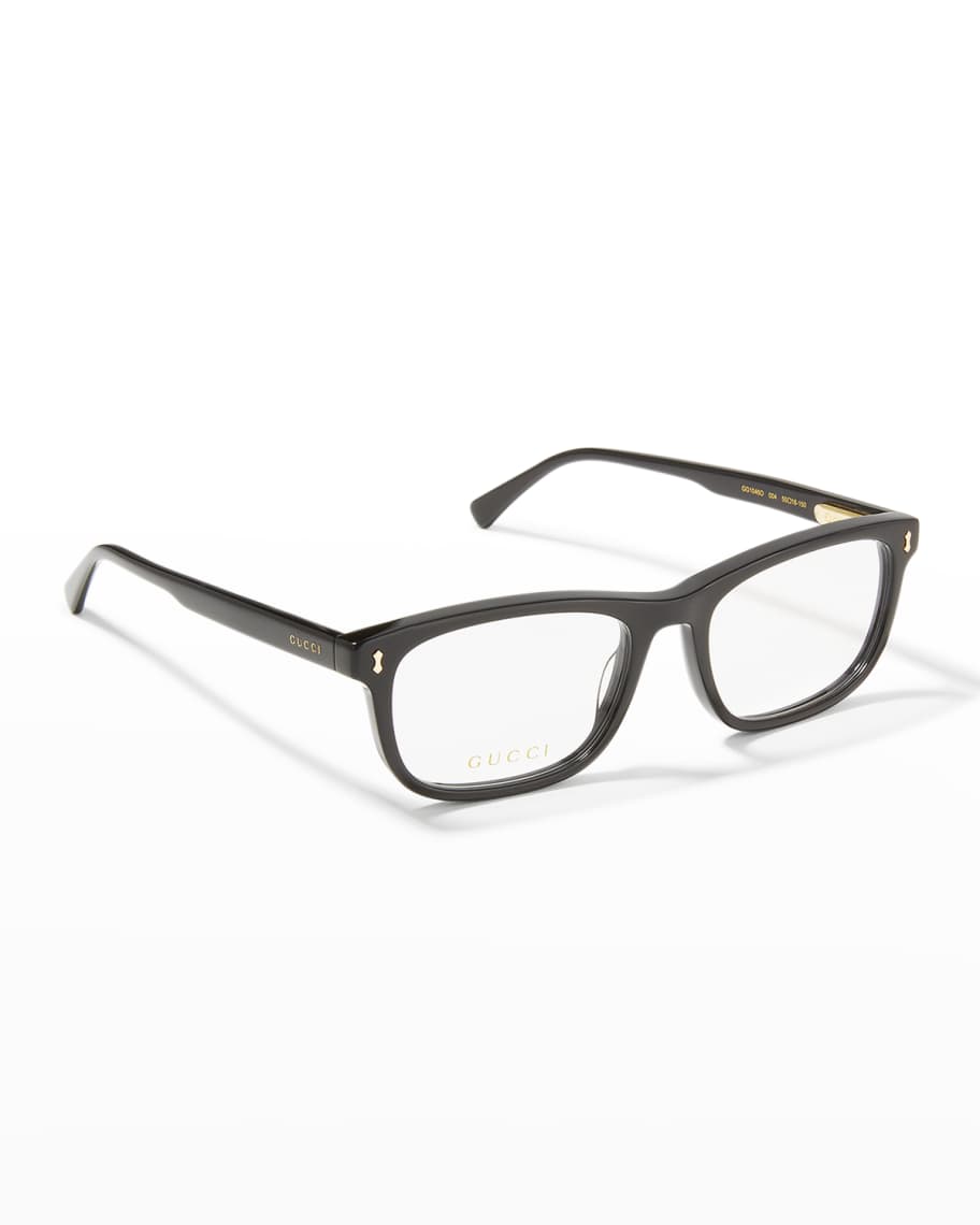 Gucci Men's Rectangle Acetate Optical Glasses Neiman Marcus