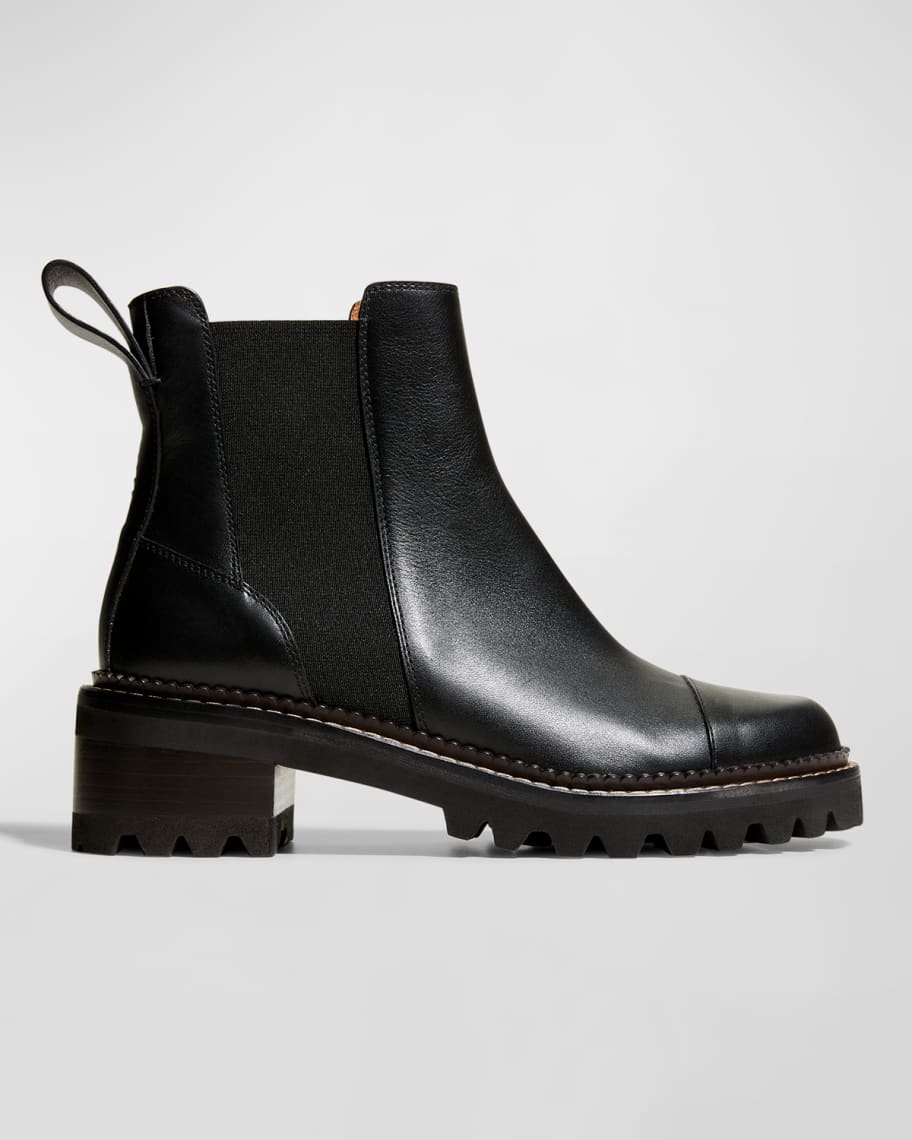 See by Chloe Mallory Leather Chelsea Booties Neiman Marcus