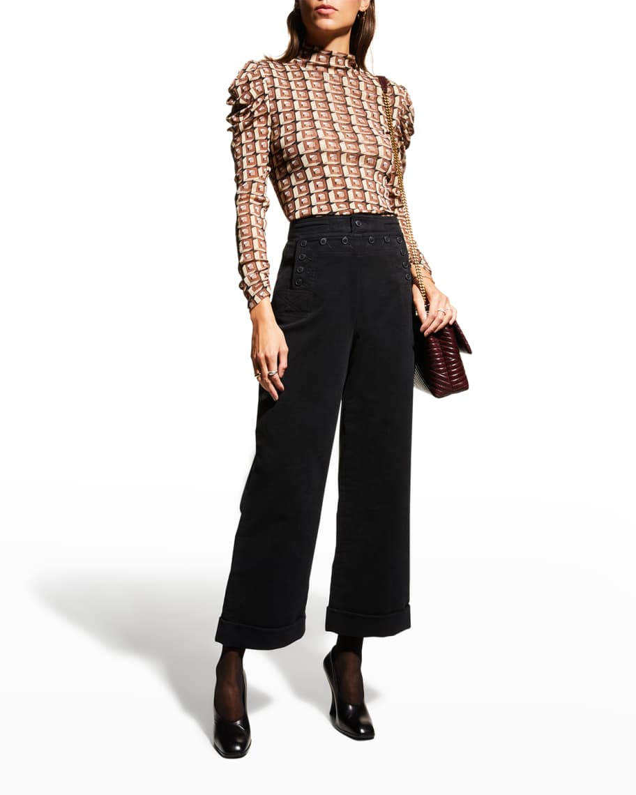 Tory Burch Wide-Leg Sailor Pants | Neiman Marcus