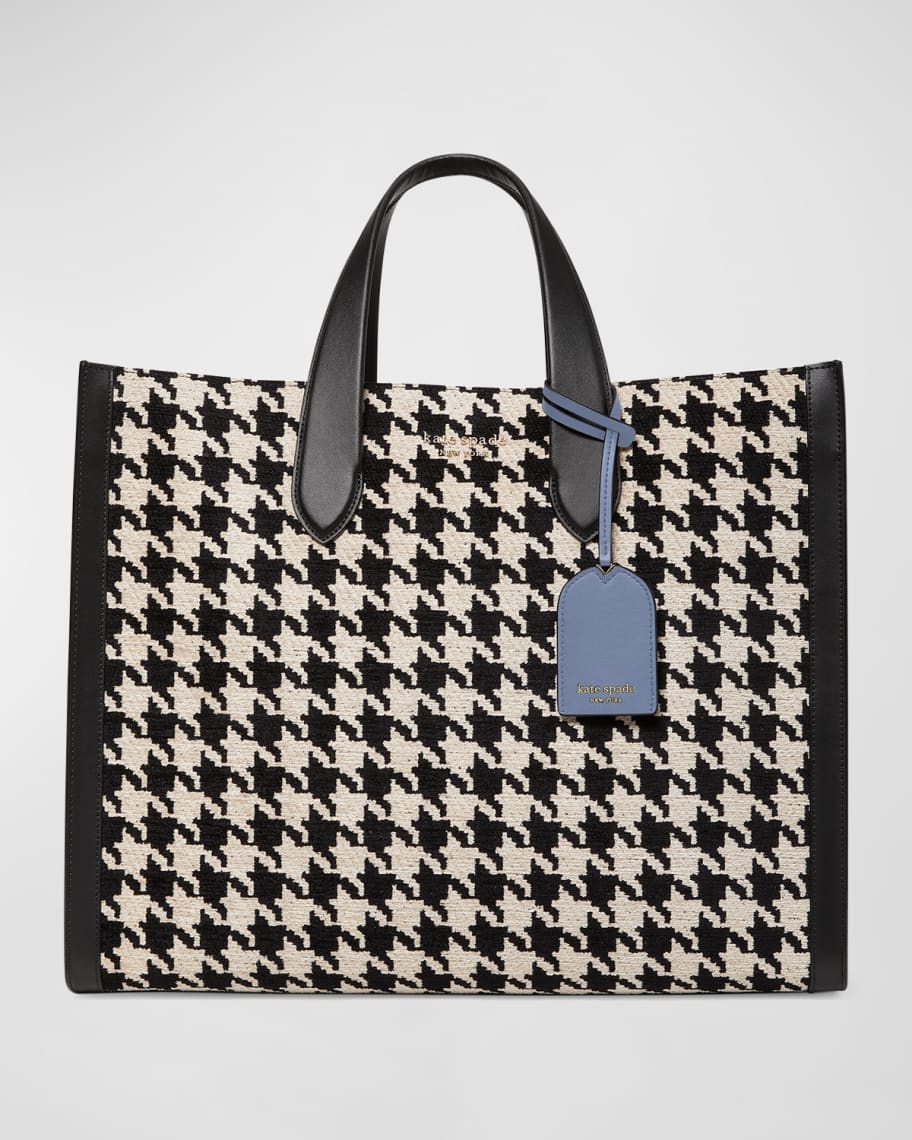 kate spade new york large houndstooth tote bag Neiman Marcus