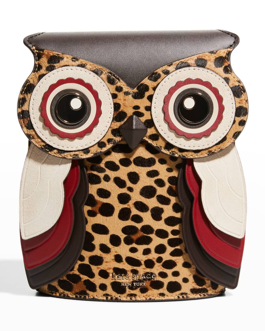 kate spade new york blinx leopard 3D owl crossbody bag | Neiman Marcus