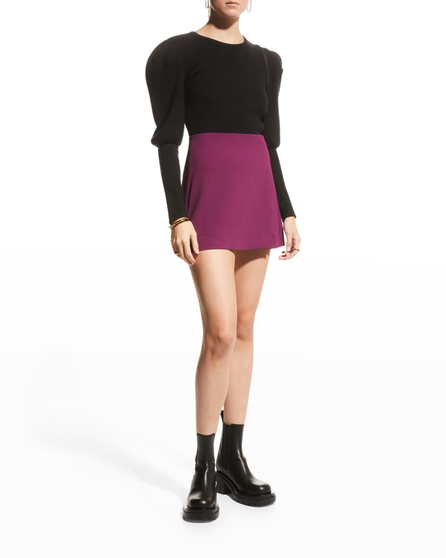 Alice + Olivia Semira Pleated Mini Skirt | Neiman Marcus