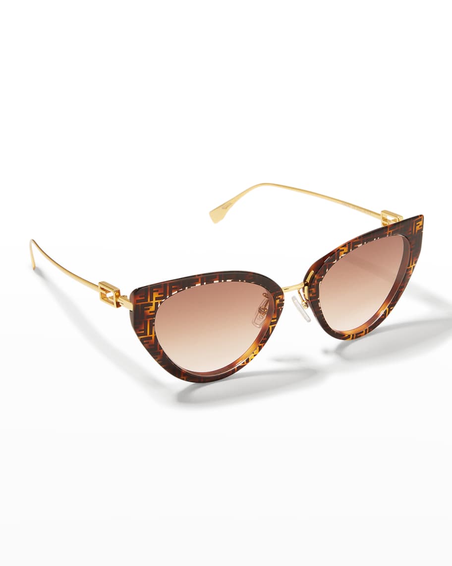 Fendi Iconic Baguette Acetate Cat-Eye Sunglasses | Neiman Marcus