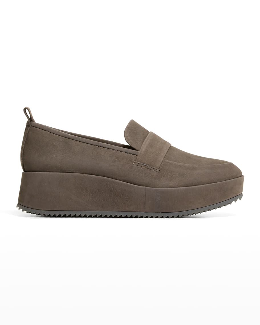 Eileen Fisher Max Nubuck Wedge Loafers Neiman Marcus