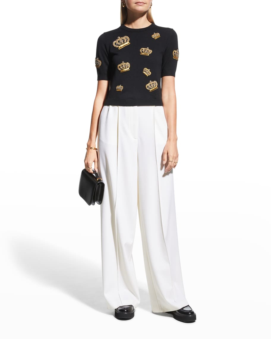 Alice + Olivia Ciara Crown Pullover Sweater | Neiman Marcus