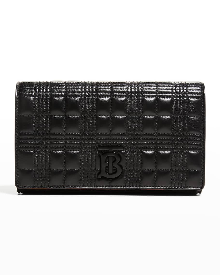 Burberry Hannah Check Chain Strap Wallet