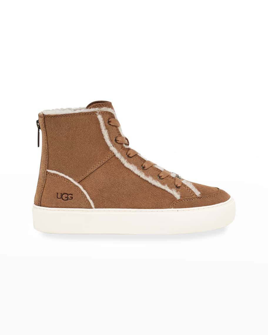 UGG Nuray Zip Suede & Wool HighTop Sneakers Neiman Marcus