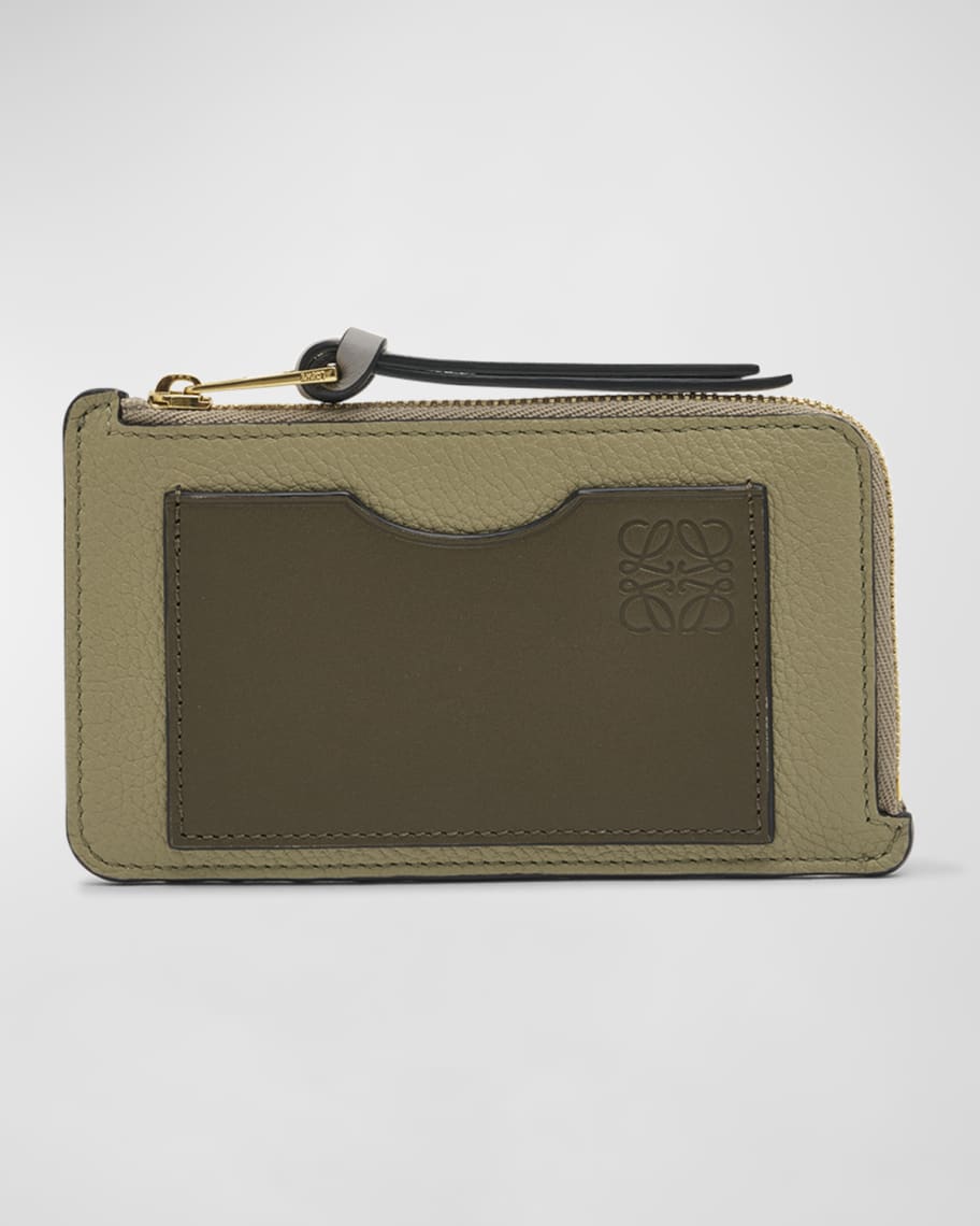 Image 1 of 3: Zip Card Case in Grained Leather