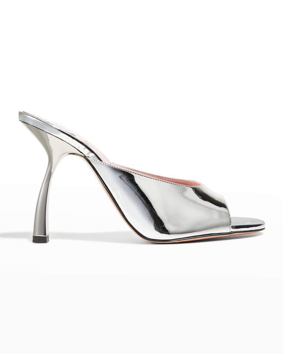 Piferi Tiana Metallic Vegan Peep-Toe Sandals | Neiman Marcus