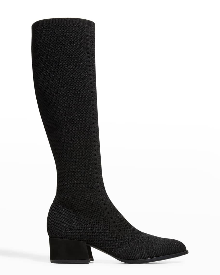Eileen Fisher Alas Stretch Knit Knee Boots | Neiman Marcus