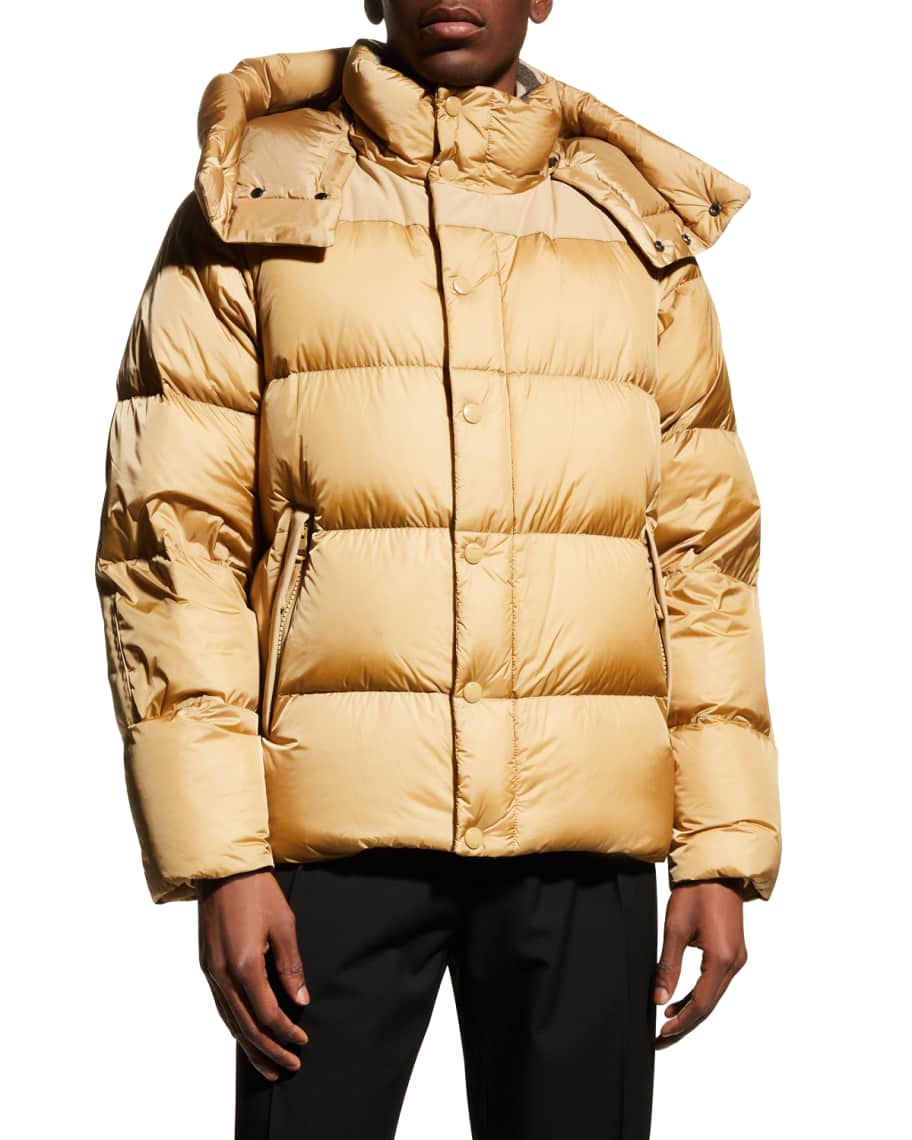 Burberry yellow puffer coat sales