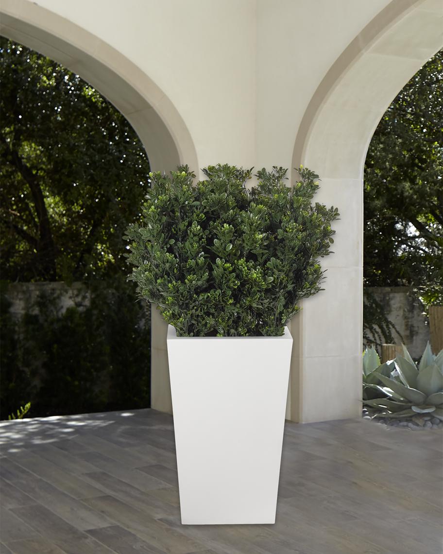 NDI Faux Boxwood Plant in Tapered Rectangular Planter, 49