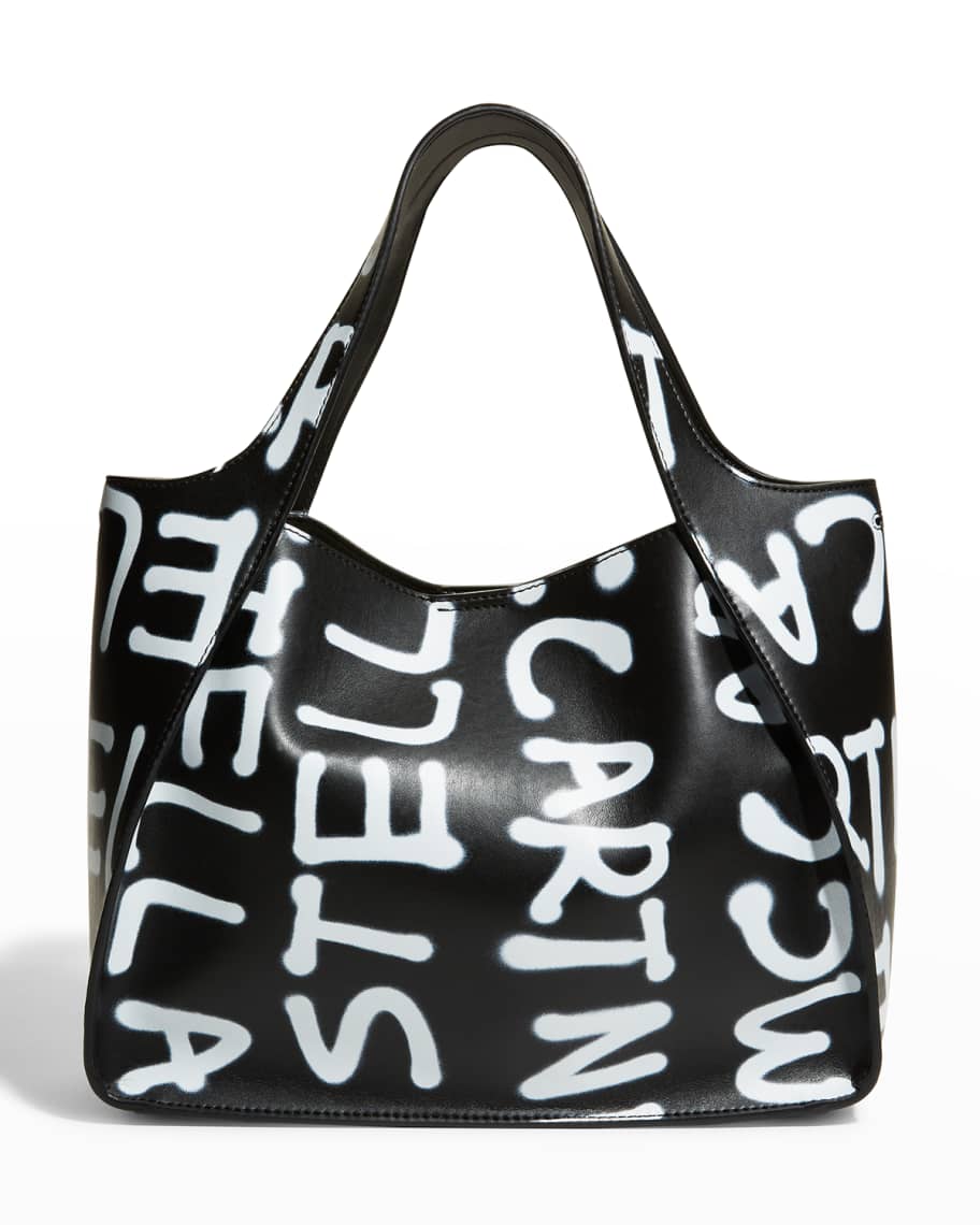 Stella McCartney Logo Graffiti-Print Tote Crossbody Bag | Neiman Marcus