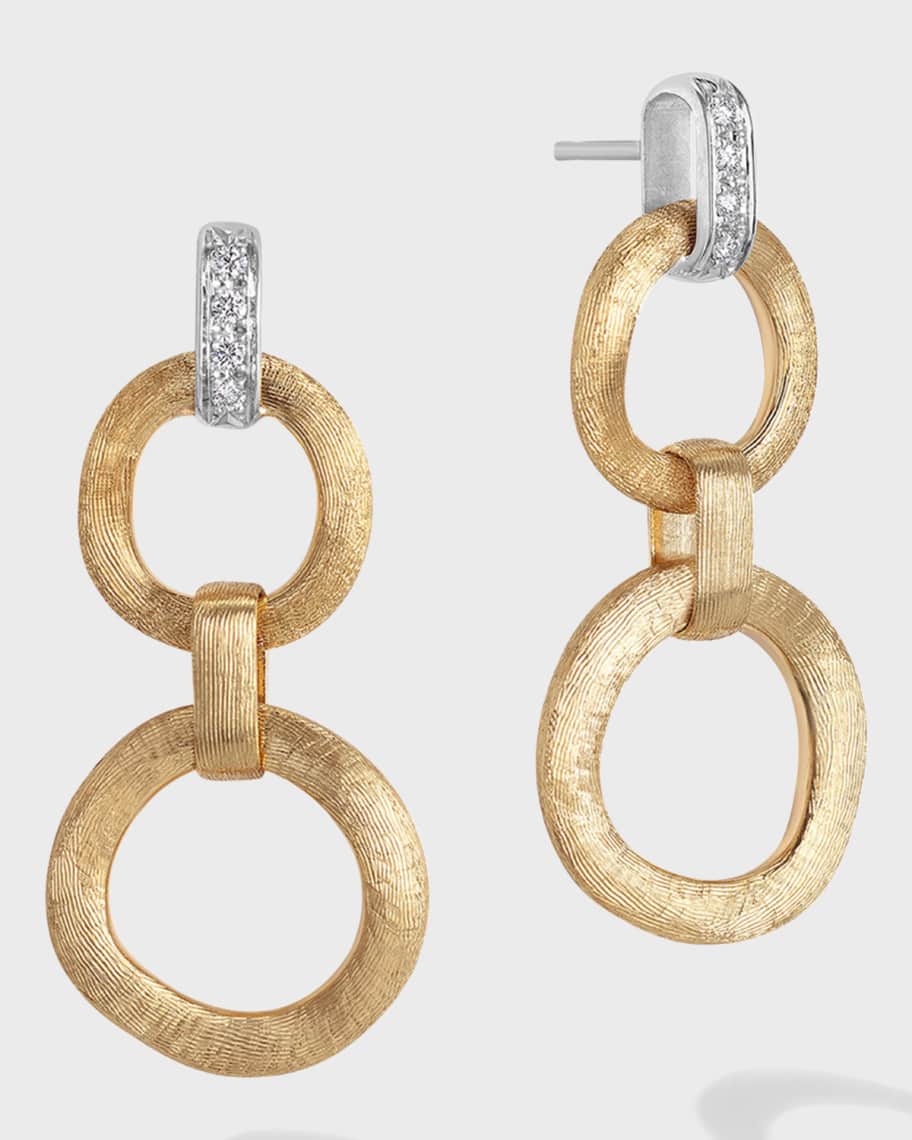 Marco Bicego 18k Jaipur Yellow Gold Double Drop Earrings with Diamonds ...