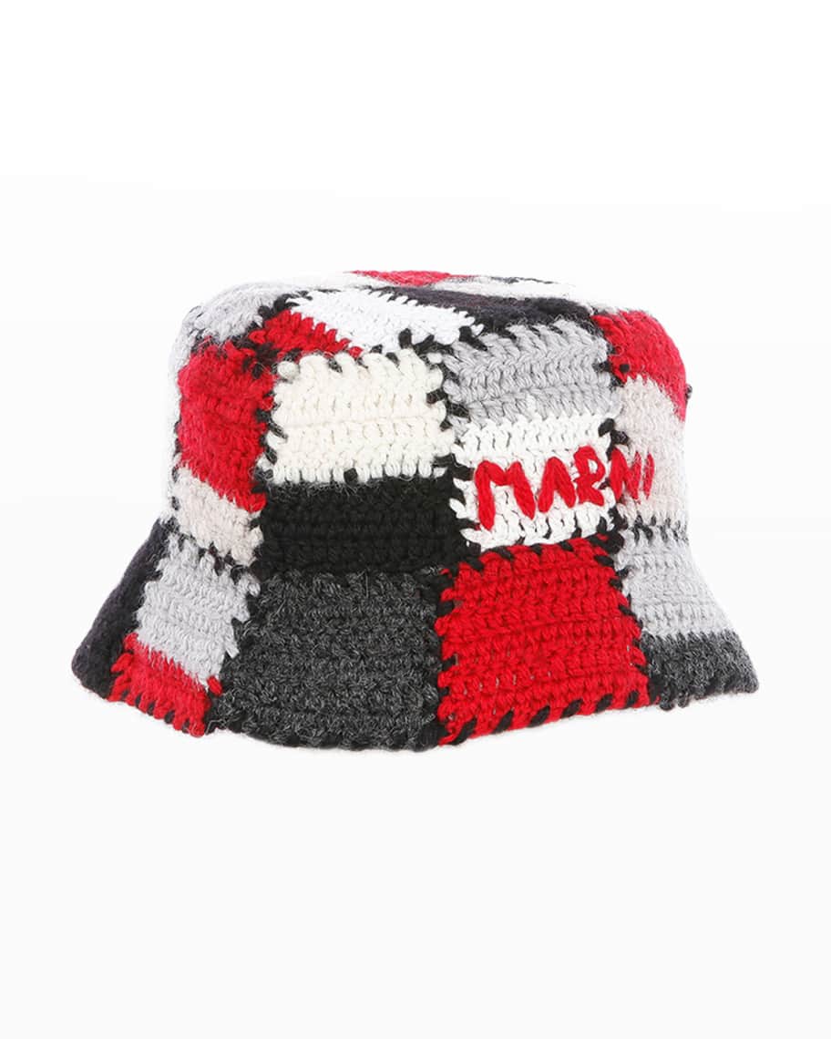 Marni Men's Crochet Knit Patch Bucket Hat | Neiman Marcus