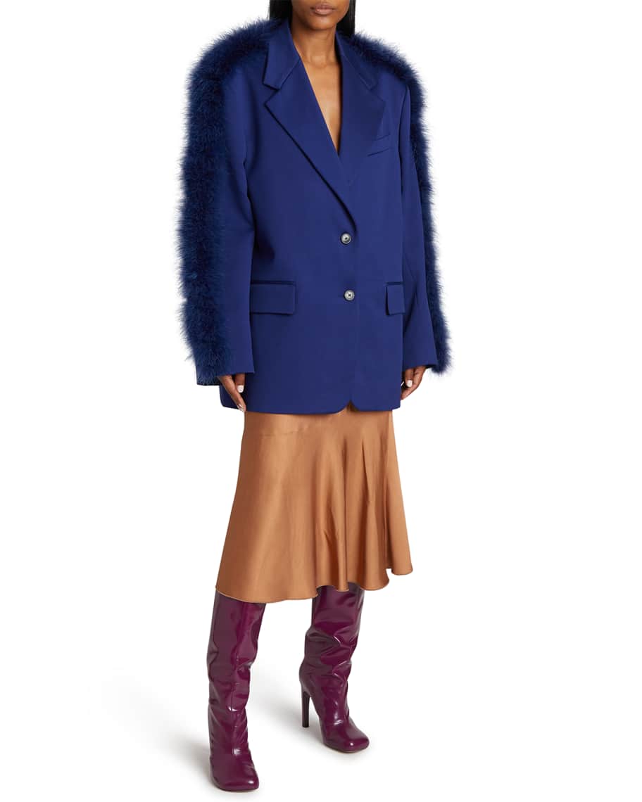Dries Van Noten Bexta Feather Trim Jacket Neiman Marcus