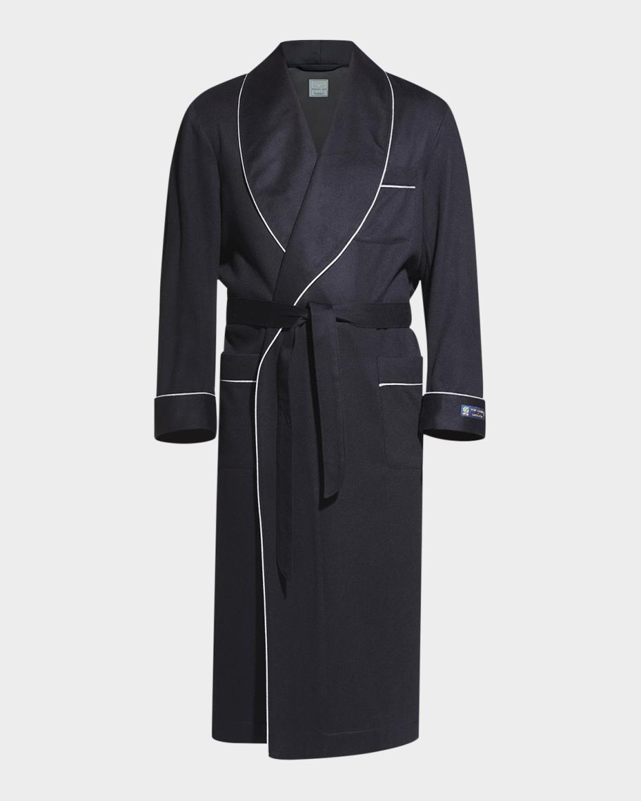 Majestic International Men's Cashmere Braid-Trim Shawl Robe | Neiman Marcus