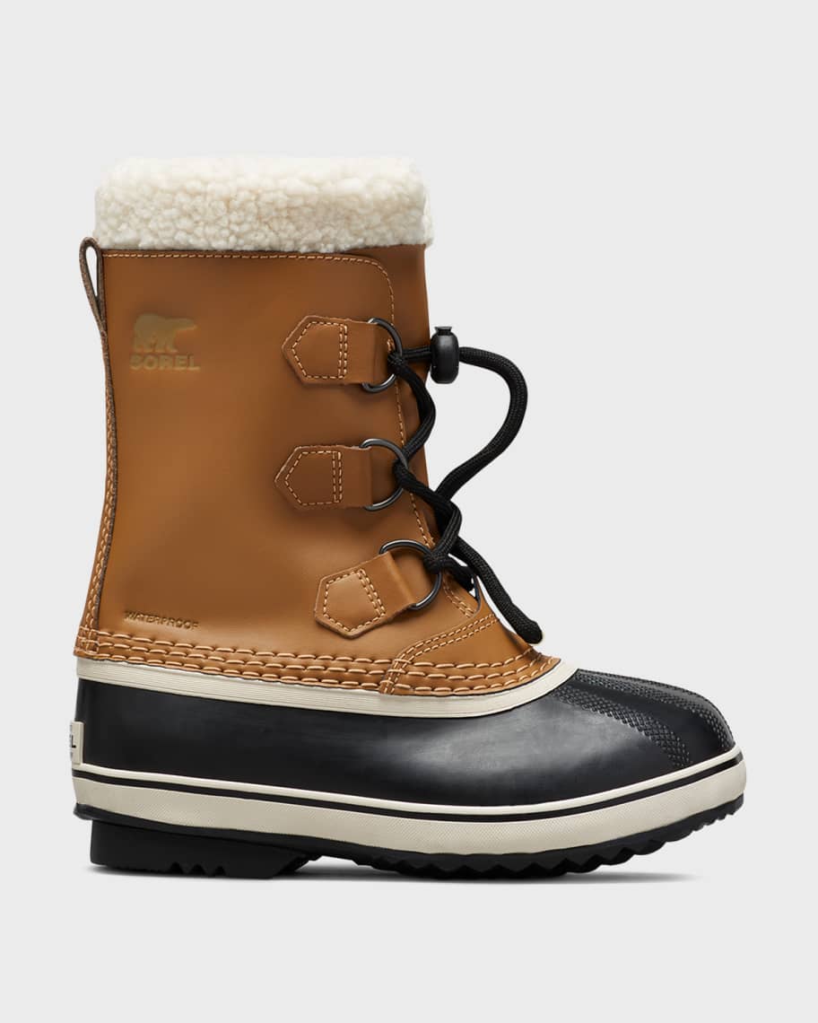 Sorel Kid s Waterproof Leather Drawstring Duck Boots Neiman Marcus