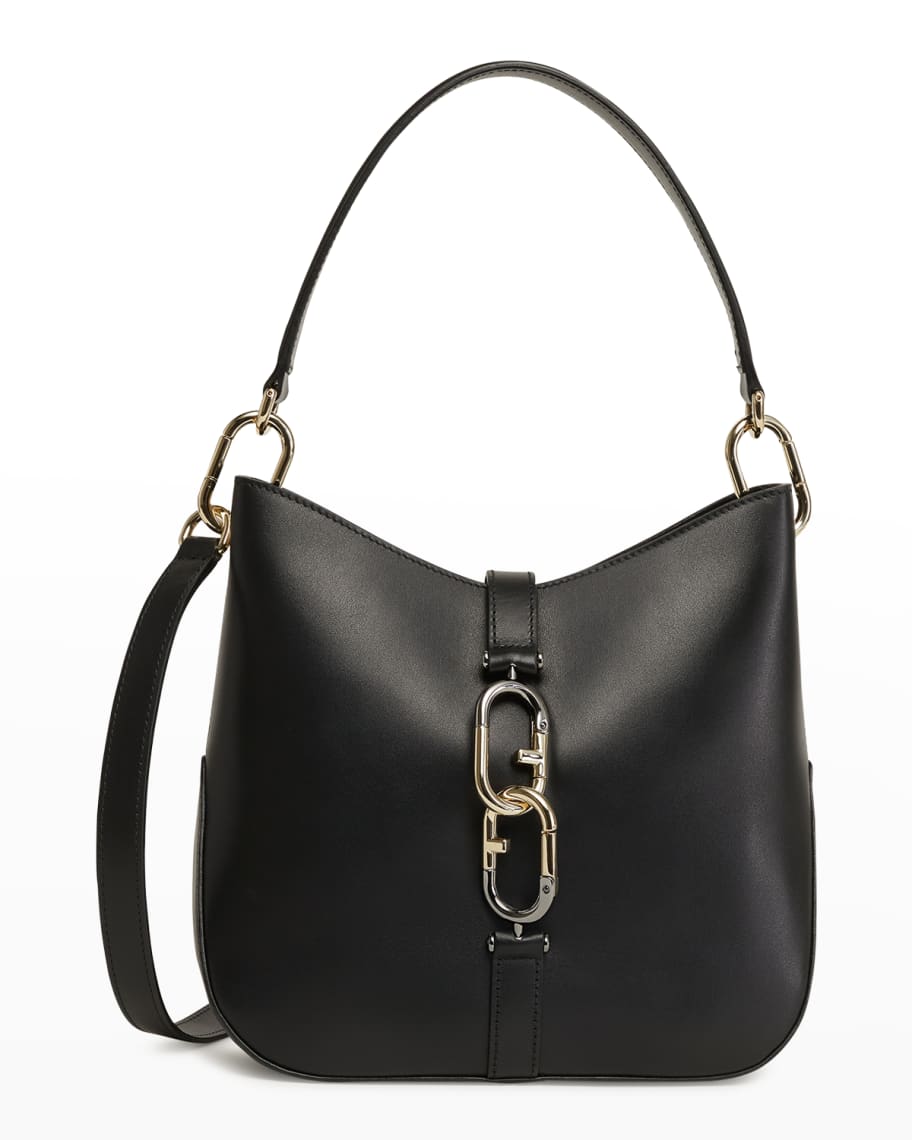 Furla Sirena Interlocking Logo Leather Hobo Bag | Neiman Marcus