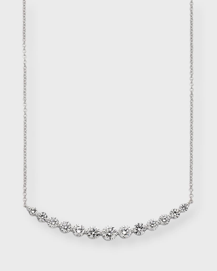 Neiman Marcus Diamonds 18k White Gold 13 Round Diamond Smiley Necklace